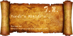 Turós Miklós névjegykártya