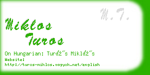 miklos turos business card